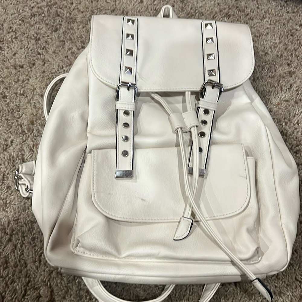 Cream backpack adjustable straps